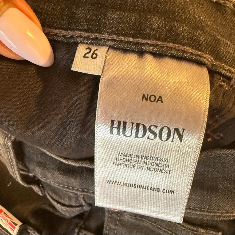 HUDSON NOA JEAN WASHED BLACK COLOR CROPPED STRAIGHT LEG SIZE 26 - Picture 9 of 9
